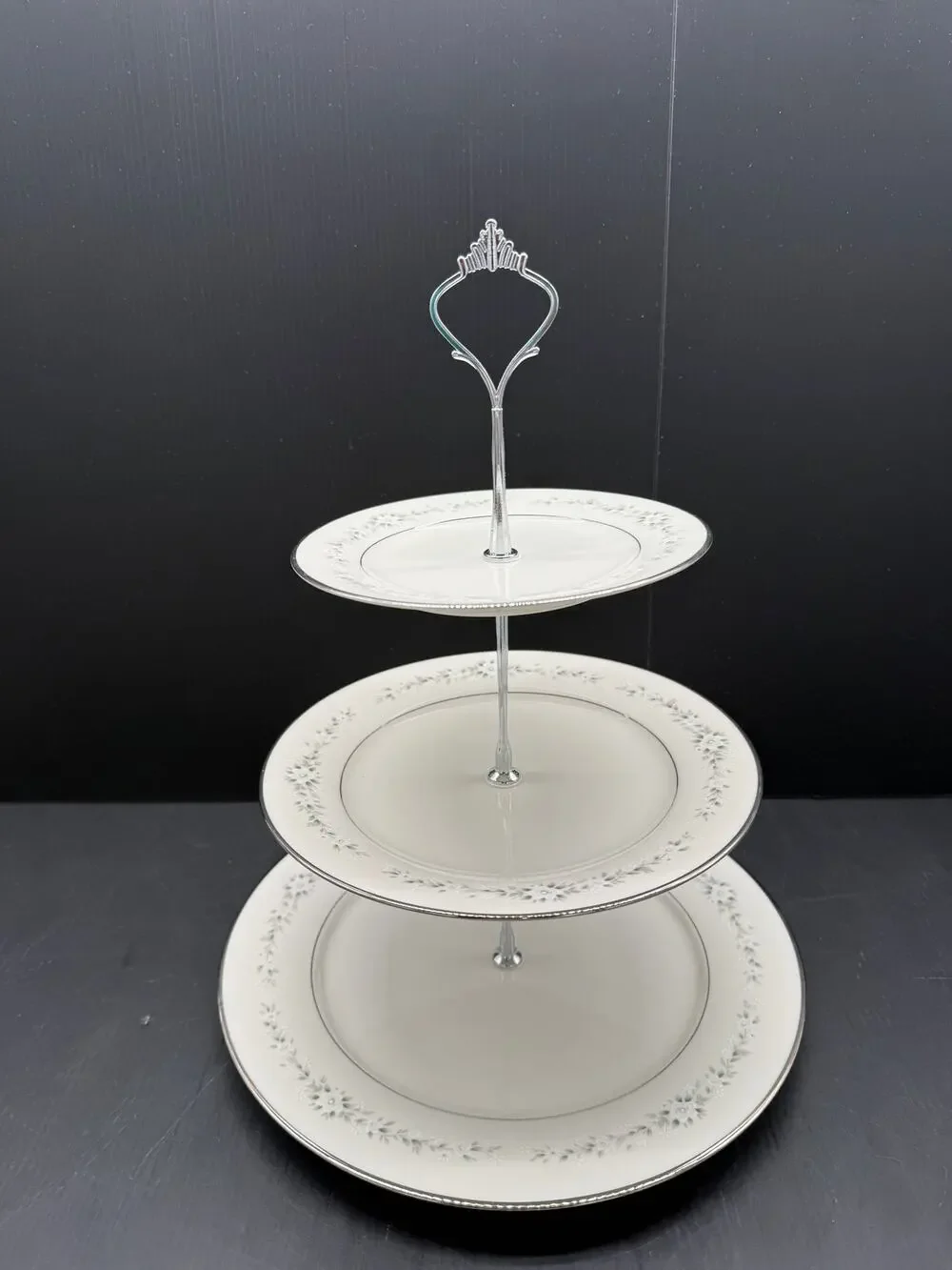 Copied - Handmade Tiered Tray from Vintage Plates